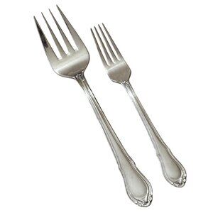 Hampton Lauren Serving Meat Fork and Dinner fork stainless satin finish elegance